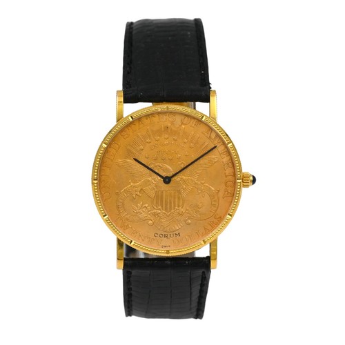 CORUM 1894 $20 GOLD DOUBLE EAGLE COIN HERITAGE WRISTWATCH 90% GOLD 18K GOLD