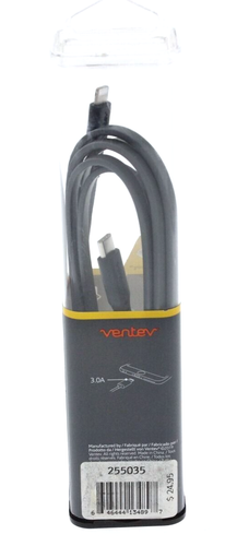 Ventev USB-C to 8 Pin Connector Cable 5.9 ft Gray NEW - Picture 2 of 2