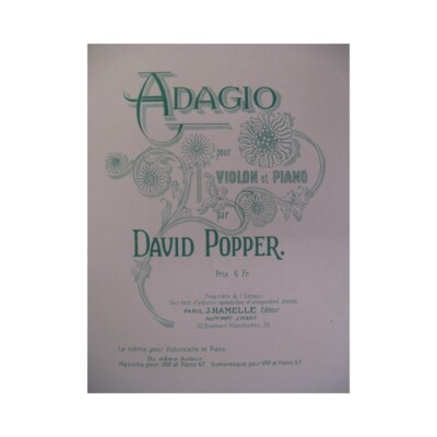 POPPER David Adagio Violine Klavier 1877