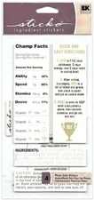 Rare NIP Sticko Stickers - CHAMP FACTS Ingredient Stickers Embellishments