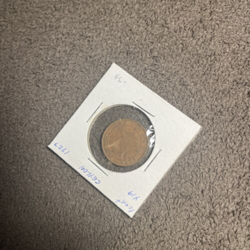 1923 BRITISH CEYLON GEORGE V 1 CENT KM-107 OLD ANTIQUE BRITISH COLONY SEE PIX