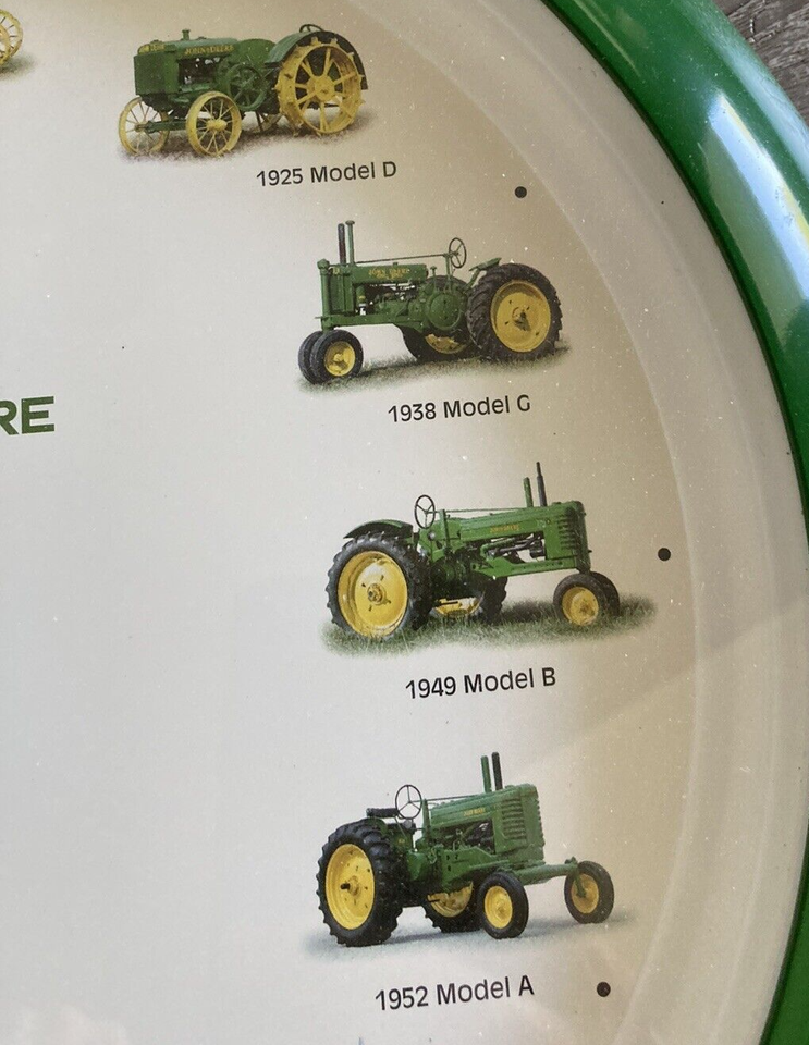 John Deere Wall Clock with Tractor Sounds On The Hour Green 12" Vintage