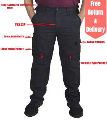 knee pads mens work pants with cargo pockets