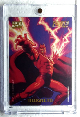1995 Flair Marvel Annual Power Blast Card 6 MAGNETO. GRATIS ONE-TOUCH-HALTER