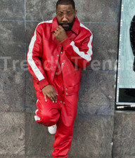 Elegant Sheepskin Leather Men's Track Suit  Workout  Gym  Racing  Jogging