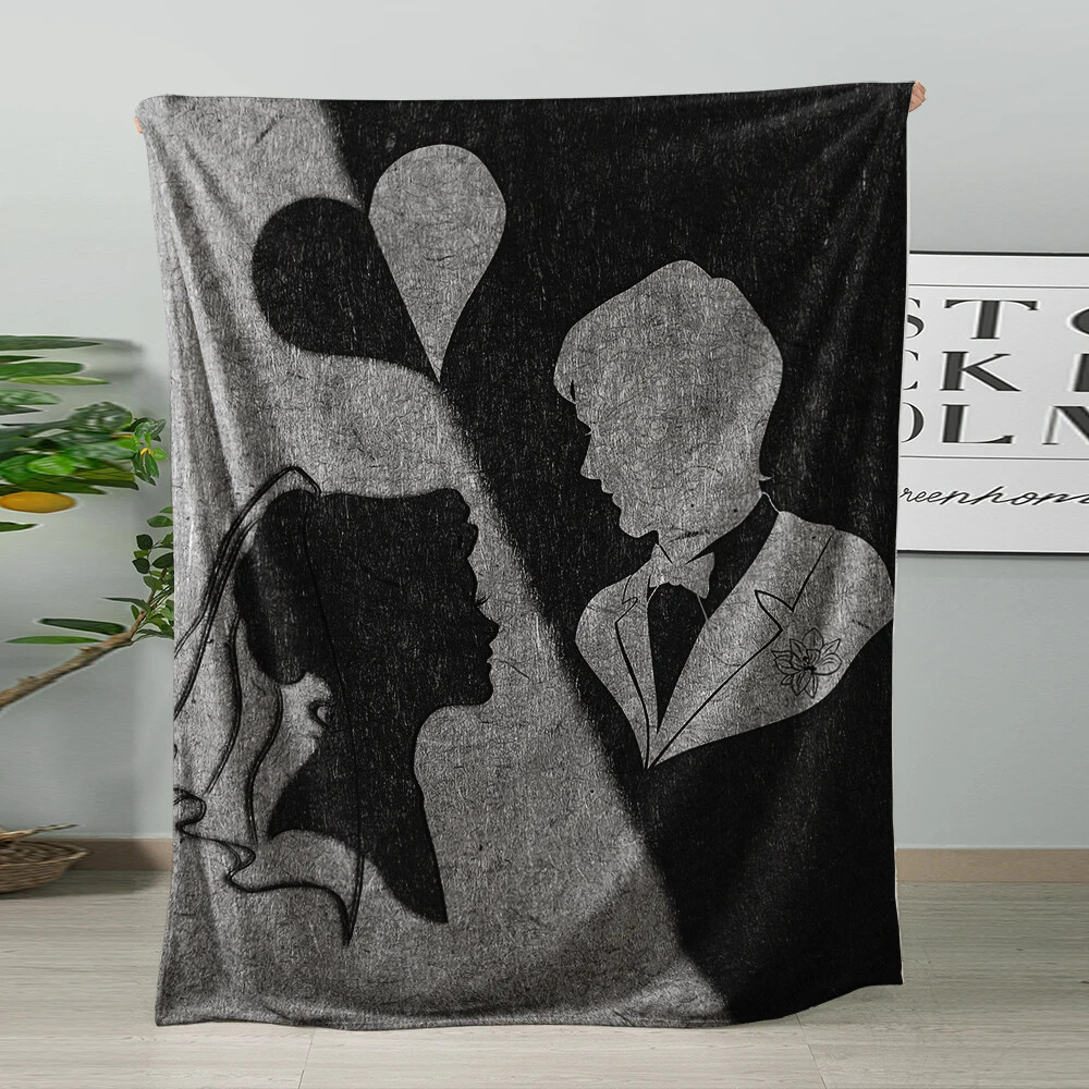 Couple's blanket printed Graphic Warm Soft Bedding Valentine's Day Wedding gift