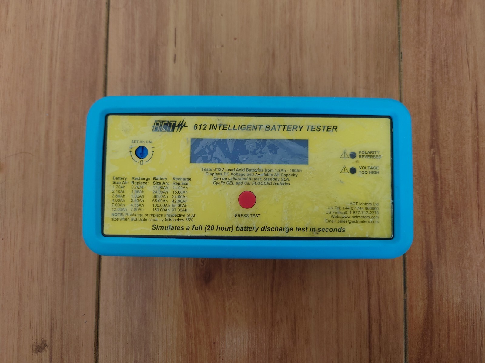 Used ACT 612 6/12v Lead Acid Intelligent Battery Tester eBay