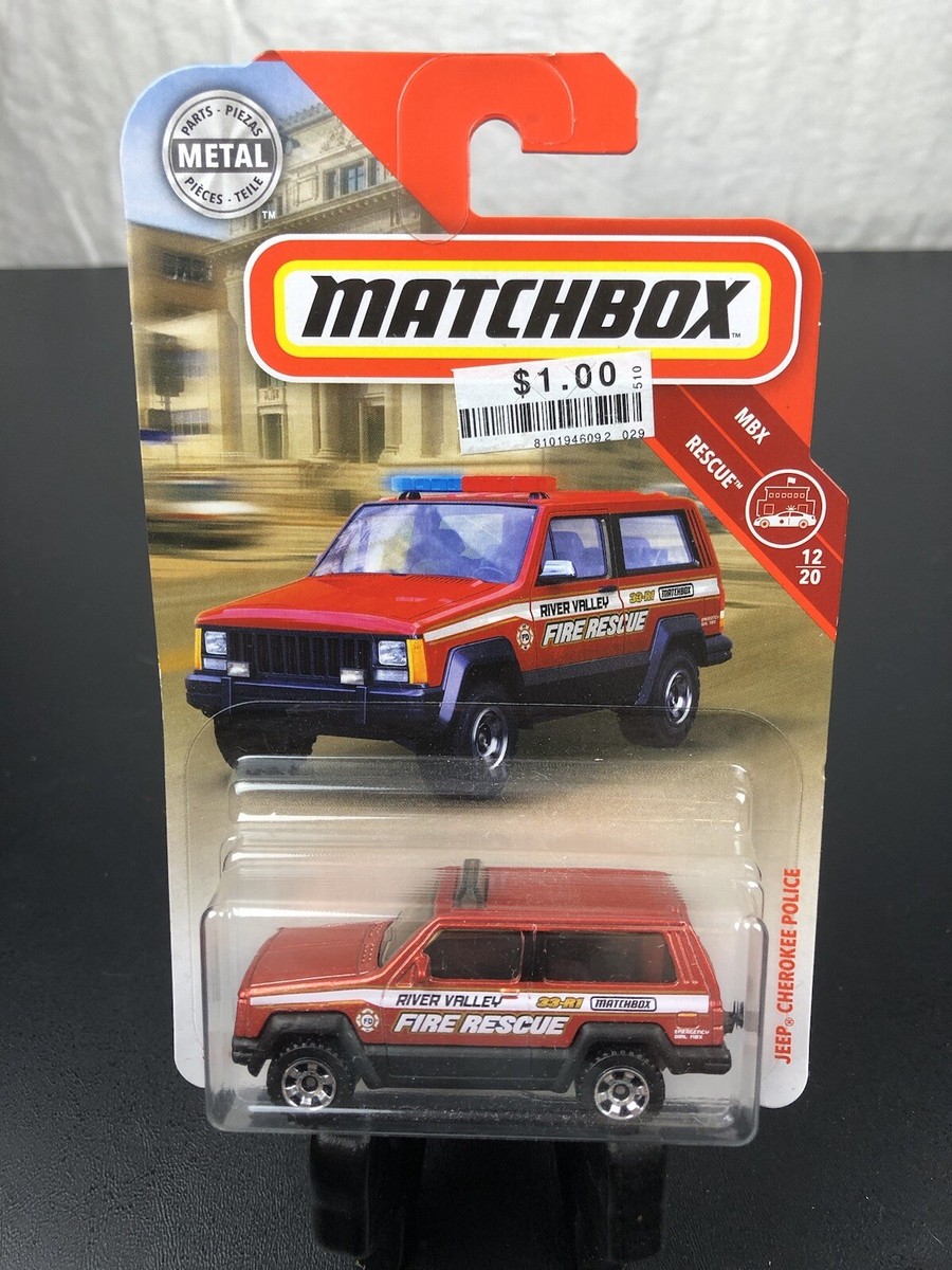 Matchbox Jeep Cherokee Police River Valley Fire 51/100 MBX Rescue