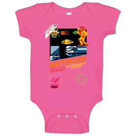 Metroid Retro Nes Box Art Baby One Piece