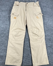 5.11 Tactical Pants Mens 36x30 Beige Cargo Embroidered USA Made Utility Canvas