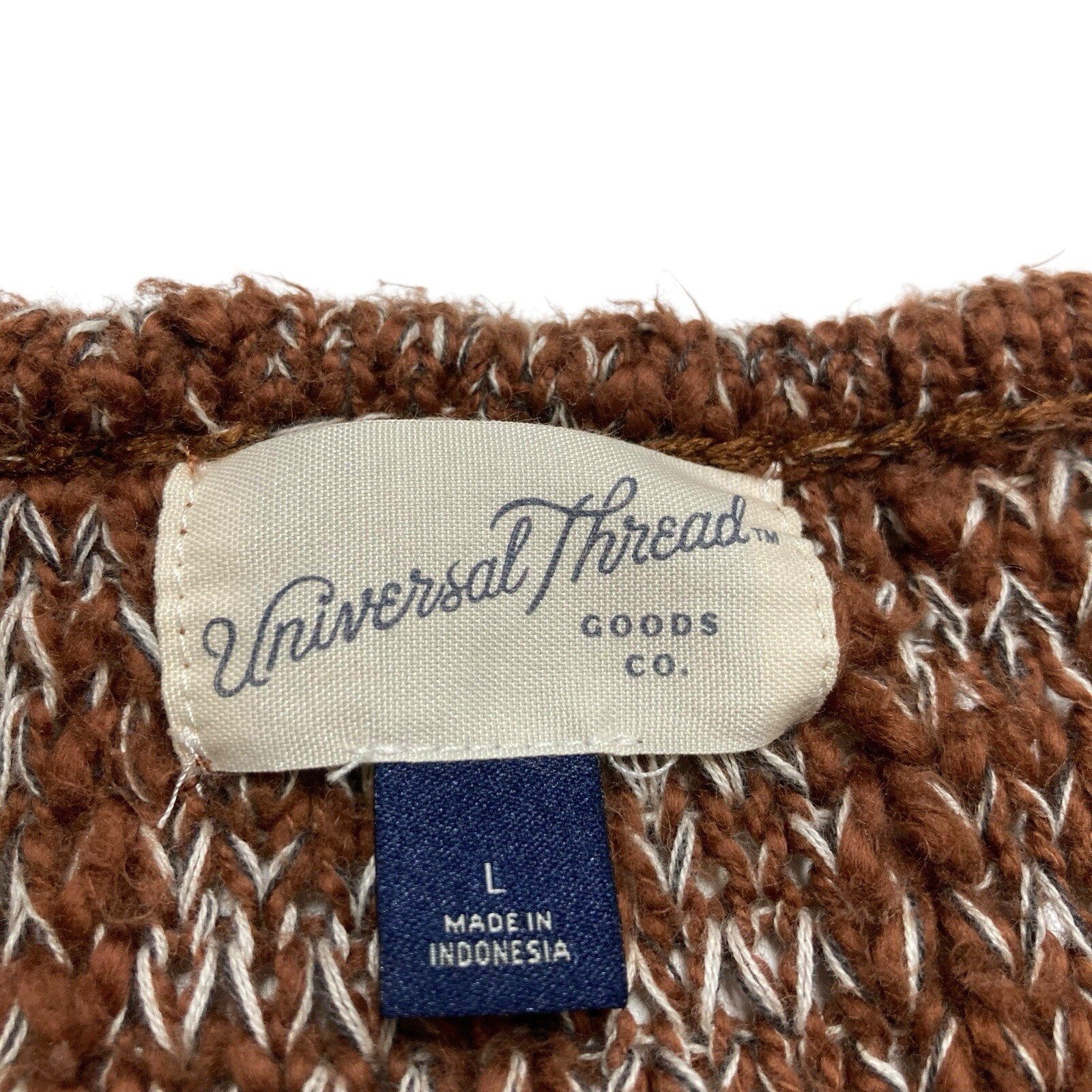 Universal Thread Brown & White Long Sleeve V-Neck… - image 3