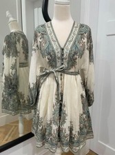 Zimmermann Brighton Paisley Linen Mini Dress -  Size 0 / AU 8 /US 4