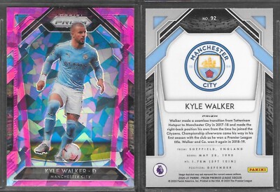 Panini Prizm 2020-2021 #92 Kyle Walker Manchester City Pink Ice Prizm Card