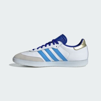 Lionel Messi × adidas Samba White Blue Metallic Gold ID3550  display picture 2