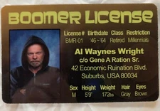 OK Boomer License Joke novelty ID Card Millennials Generation Z Y Baby Boom Meme