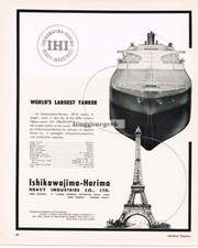 1961 Ishikawajima Harima Ship Builder World's Largest tanker Vintage Ad 