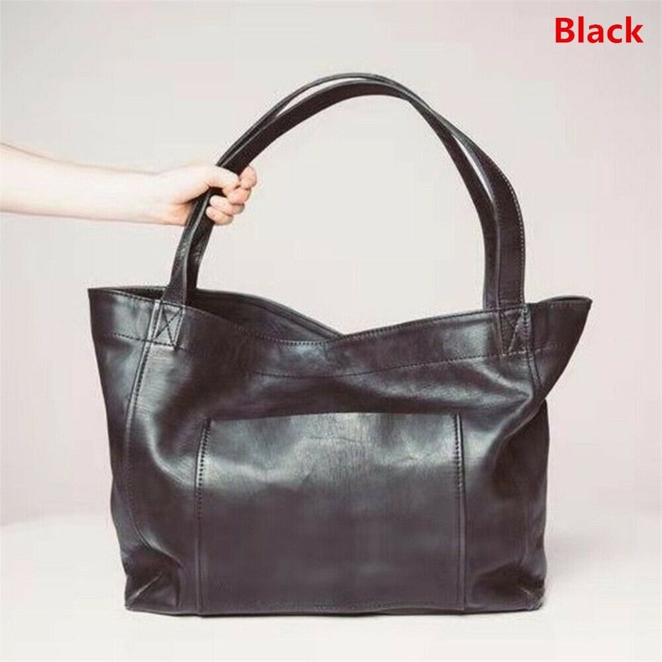Women Extra Large Casual Soft Leather Handbag Shoulder Shopper Bag Tote