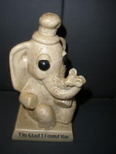 1970 Russ Berrie Elephant Figure I'm Glad I Found You 6" Tall EUC