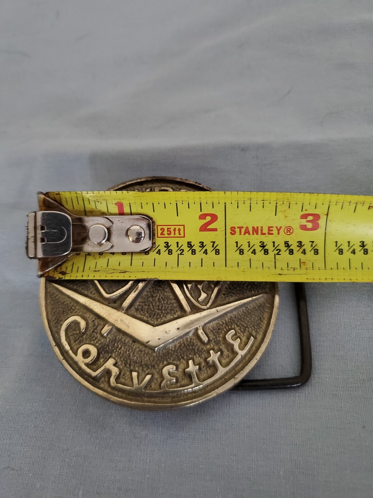 Vintage Chevrolet Corvette Brass Belt Buckle Gem