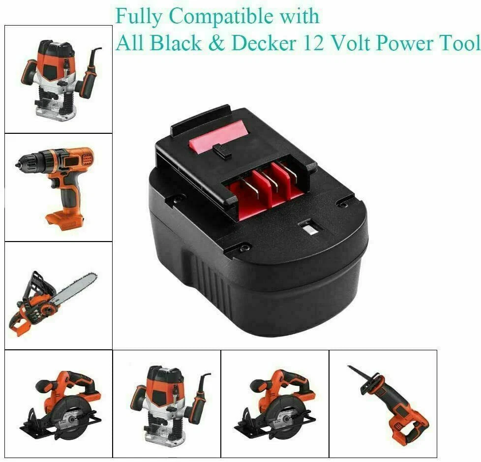 HPB12 12 Volt 3.6Ah Ni-Mh Replacement Battery Compatible with Black and  Decker 12V Battery A1712 FSB12 A12 A12-XJ A12EX Firestorm FS120B FS120BX