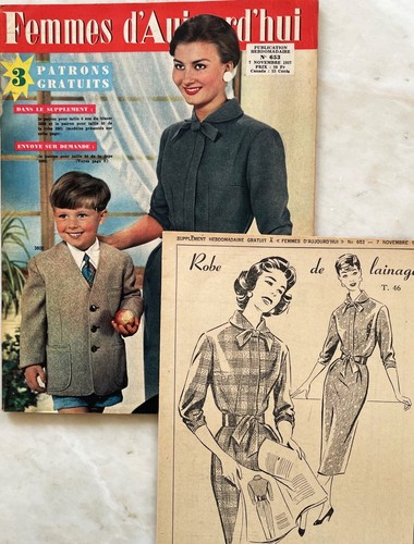 FEMMES D'AUJOURD'HUI n° 653 du 7 Novembre 1957 ancienne revue + patron couture - Foto 1 di 8