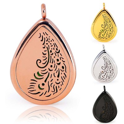 Teardrop Perfume Diffuser Necklace Essential Oil Aromatherapy Locket Pendant