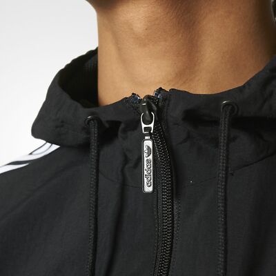Adidas Originals 3-Stripes Windbreaker Men's Track Top Black