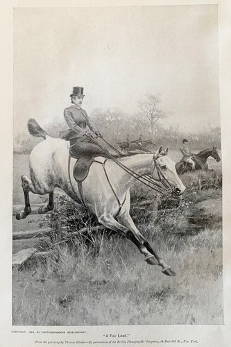 1896WOMEN ON HORSEBACK Vtg Victorian Equestrian Print Article~Fox Hunt Paintings - Picture 4 of 8