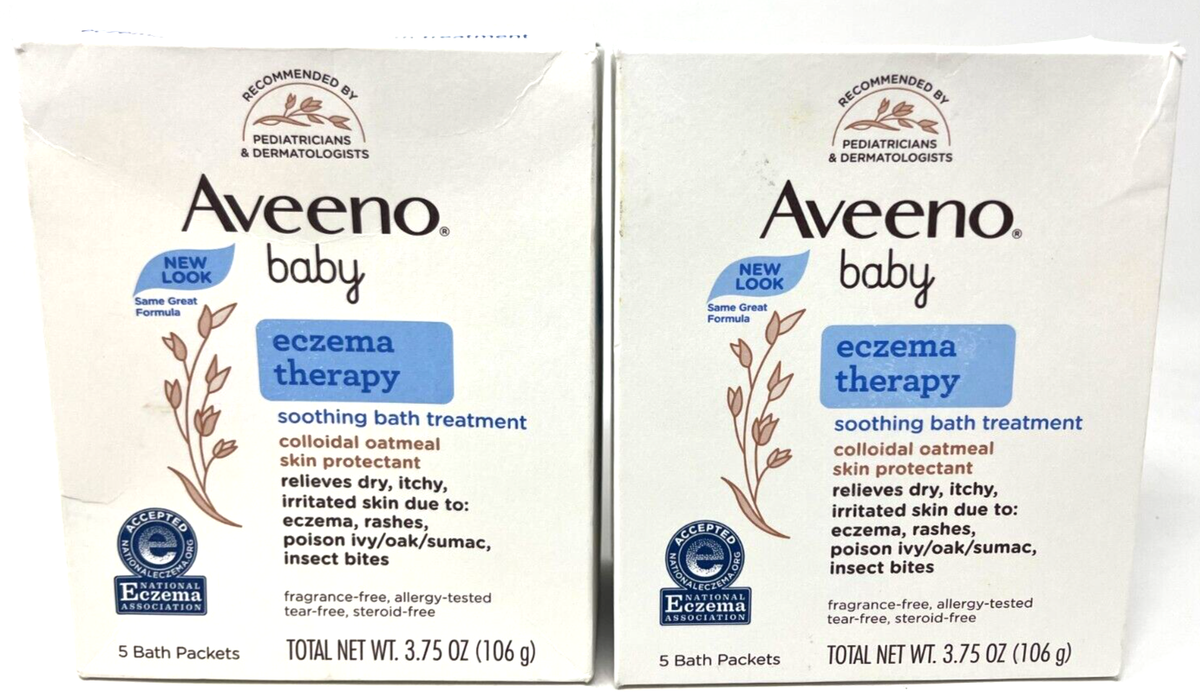 2) Aveeno Baby Eczema Therapy Soothing Bath Treatment Packets