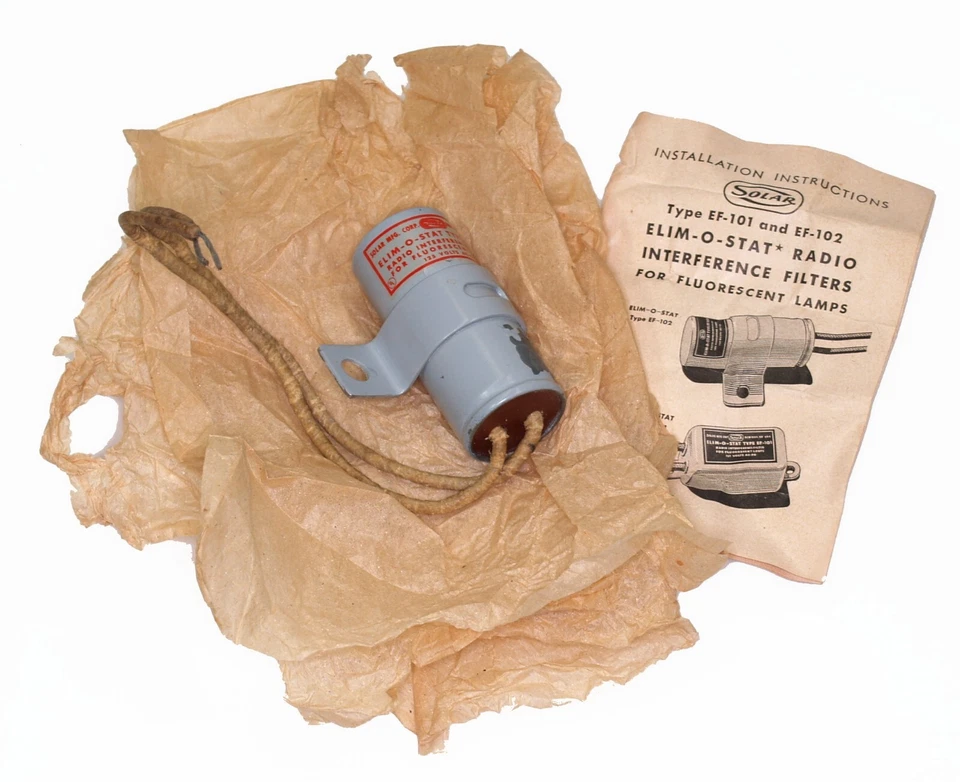 Lámparas fluorescentes filtro interferencia radio elim o stat de colección años 40 Segunda Guerra Mundial Foto 4 de 4