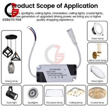 LED Panel Driver Ceiling Light AC85-265V 3-36W Transformer Power Supply Adapter