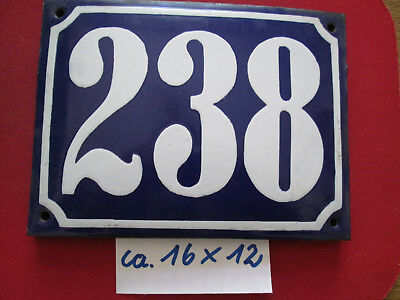 33 weisse Zahl auf blauem Hintergrund 12 cm x 12 cm Emaille Neu Hausnummer Nr