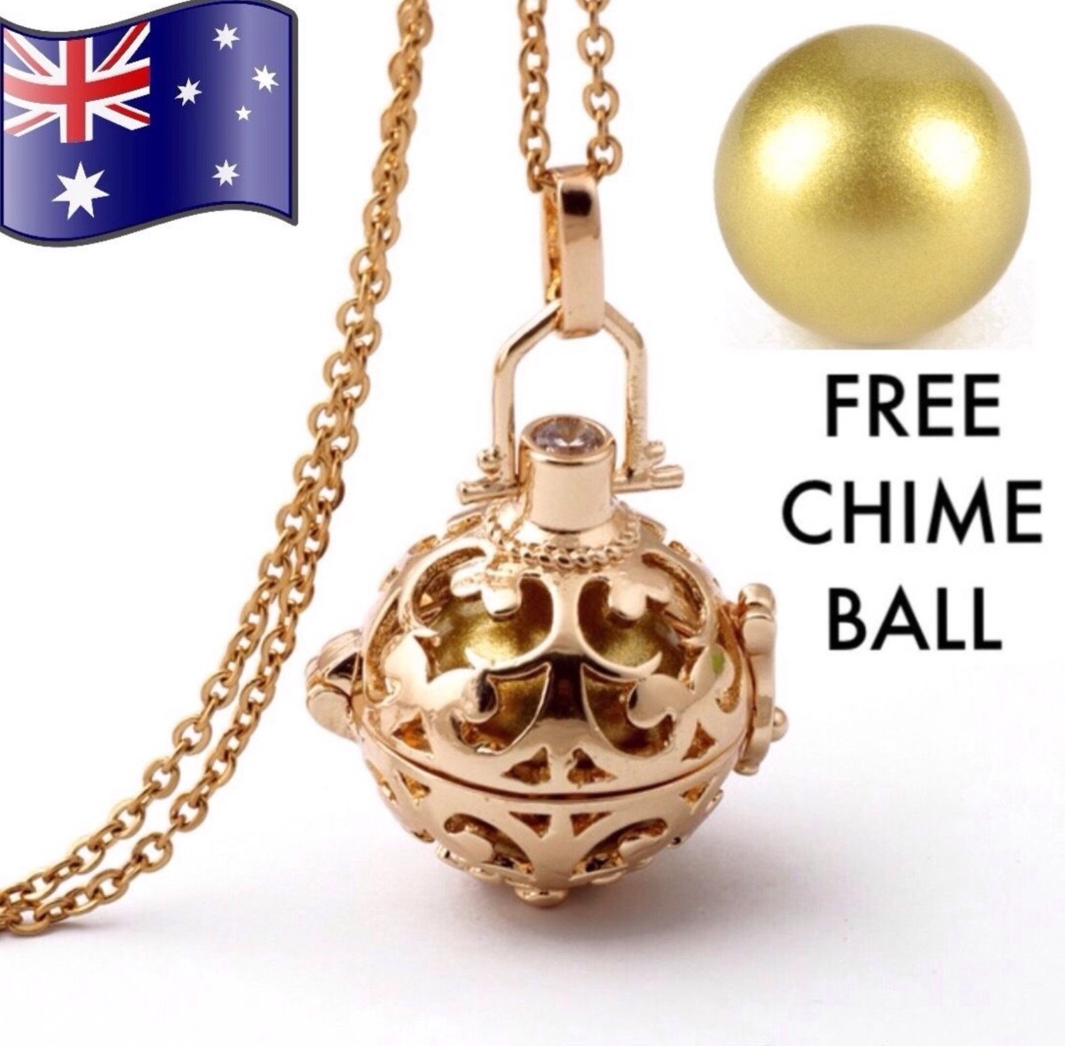 18K Gold Filled Angel Caller Harmony Chime Ball Pendant Pregnancy