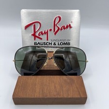 Vintage Ray Ban B&L Brown Leathers Aviators G15 62mm Sunglasses