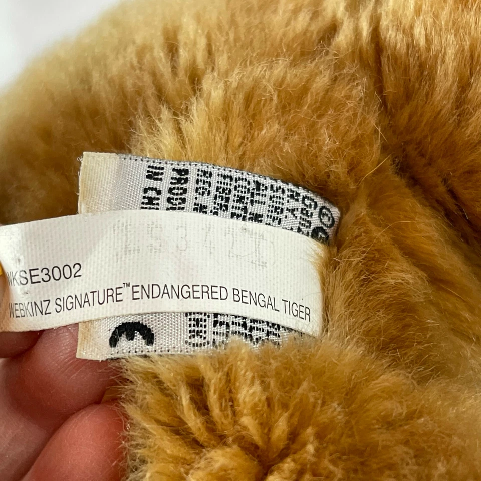 A38 Ganz Webkinz Signature Endangered Tiger Cub Cat Plush 11" Stuffed Toy Lovey - Image 4 of 4