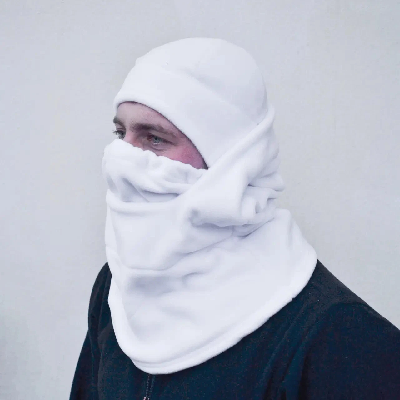Fleece set cap + balaclava white cap balaclava tactical military balaclava