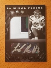 2020 Black #237 La'Mical Perine NY Jets Rookie RB Jersey silver Auto #'d 47/199