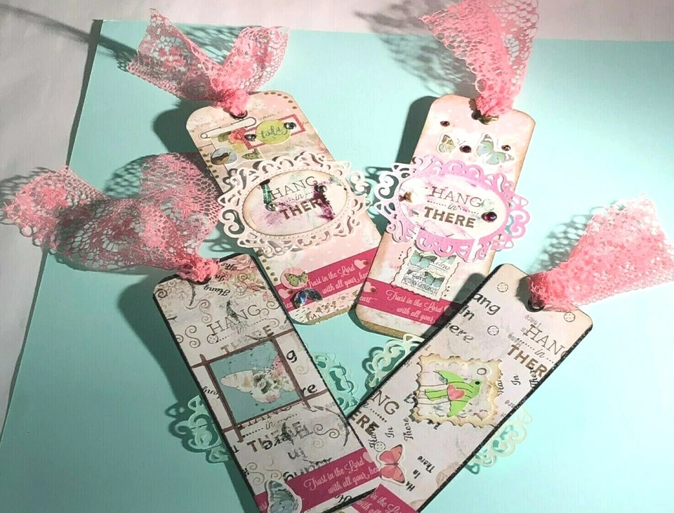 Sympathy Encouragement Hero Hang in there OOAK 5x7 Greeting card + gift tag Pink - Image 3 of 4