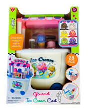 Playgo Toys Kids Ice Cream Cart Stand Gourmet Ice Cream Cart 28 Piece NEW BOX