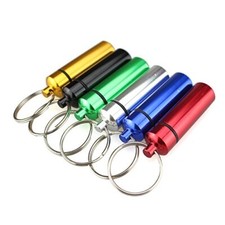 6 Pack Small Portable Pill Organizer Keychain Case Metal Pill Holder for Travel