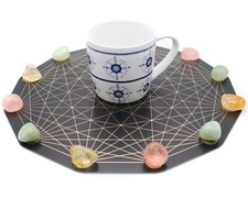 Kit energizante de agua con cristales curativos y placa de energía de geometría sagrada