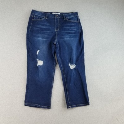 Royalty For Me Jean Capri's Women's Sz 16 Dark Wash Normcore Cute Normcore Nice