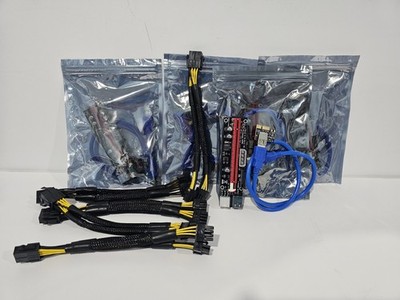 Lot of 4 USB 3.0 PCI-E Express 1x to 16x Extender Riser Card Adapter