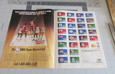 1989 NBA Team MasterCard Larry Bird Michael Jordan Vintage Print Ad