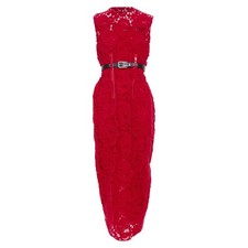 Prada 2022 Lace Sheath Dress Women Red Size 40