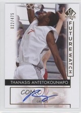 2014-15 SP Authentic Future Watch 22/475 Thanasis Antetokounmpo #85 Auto 7ej