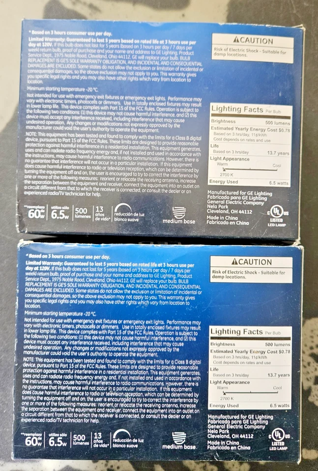 GE CA11 G25 Clear LED Bulb Soft White 60 Watt Equivalence 4 Pack - Image 2 of 2