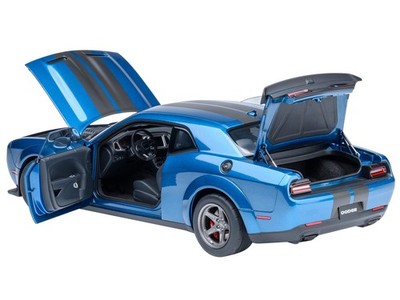 2023 DODGE CHALLENGER SRT SUPER STOCK FROSTBITE BLUE 1/18 MODEL BY
