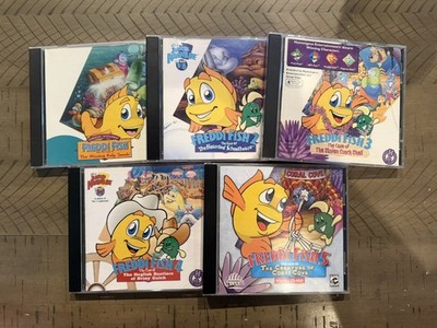 Freddi Fish 1 - 5 PC COLLECTION; All CIB (PC, 1994 - 2001)