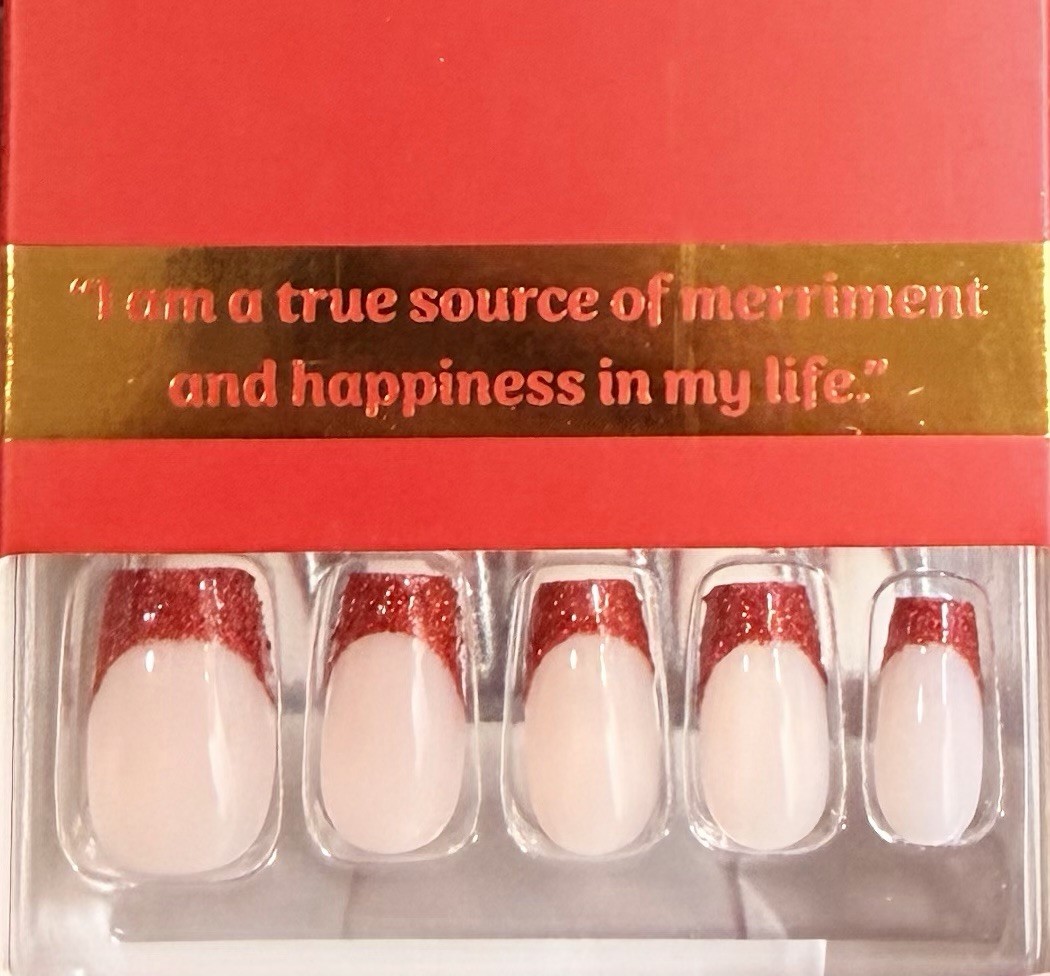 Red Aspen Christmas Medium Coffin Red Glitter French Lois Jean Is Merry ❤️